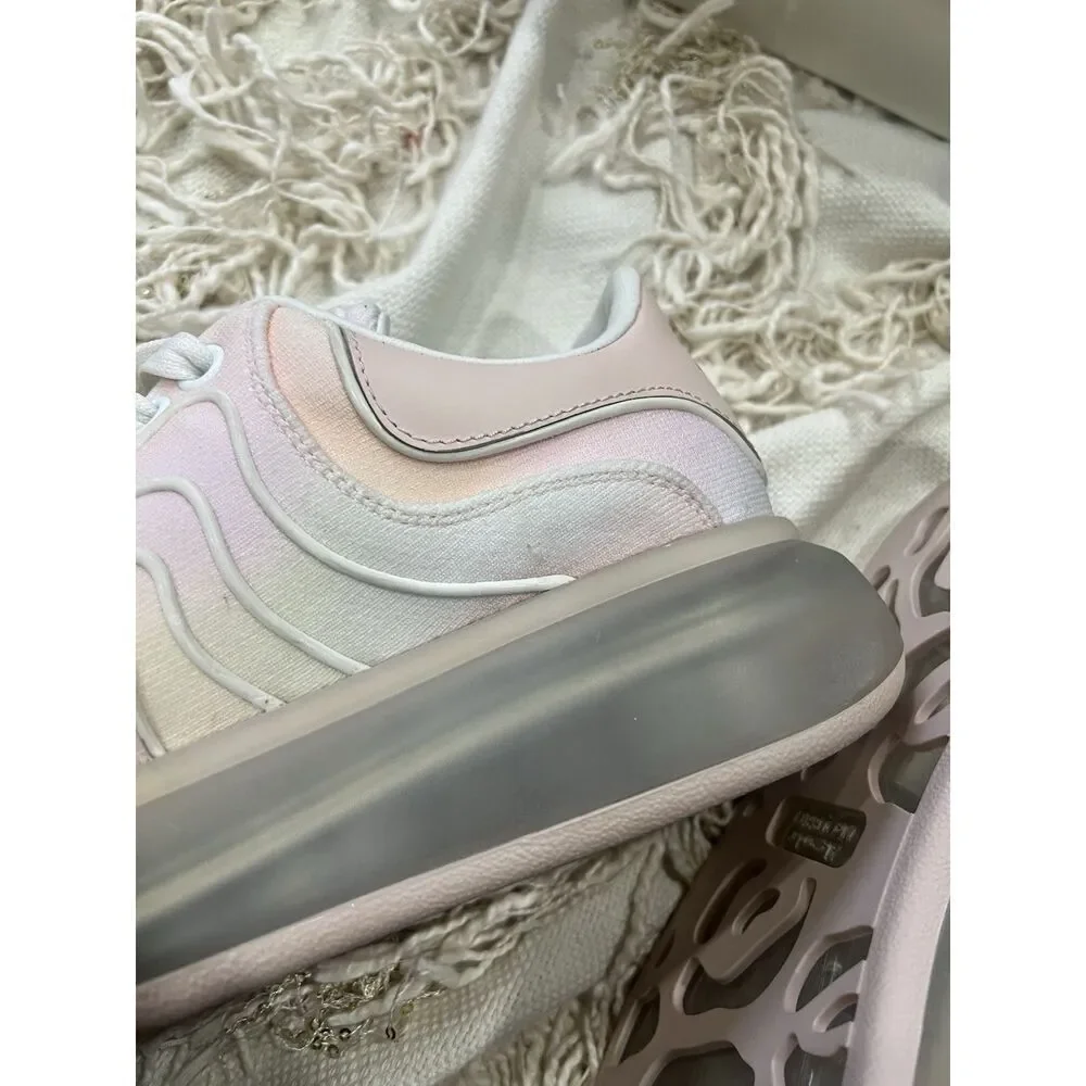 Alexander McQueen Oversized Women’s Sneakers Waves Knit Pink Ombré 38 NEW